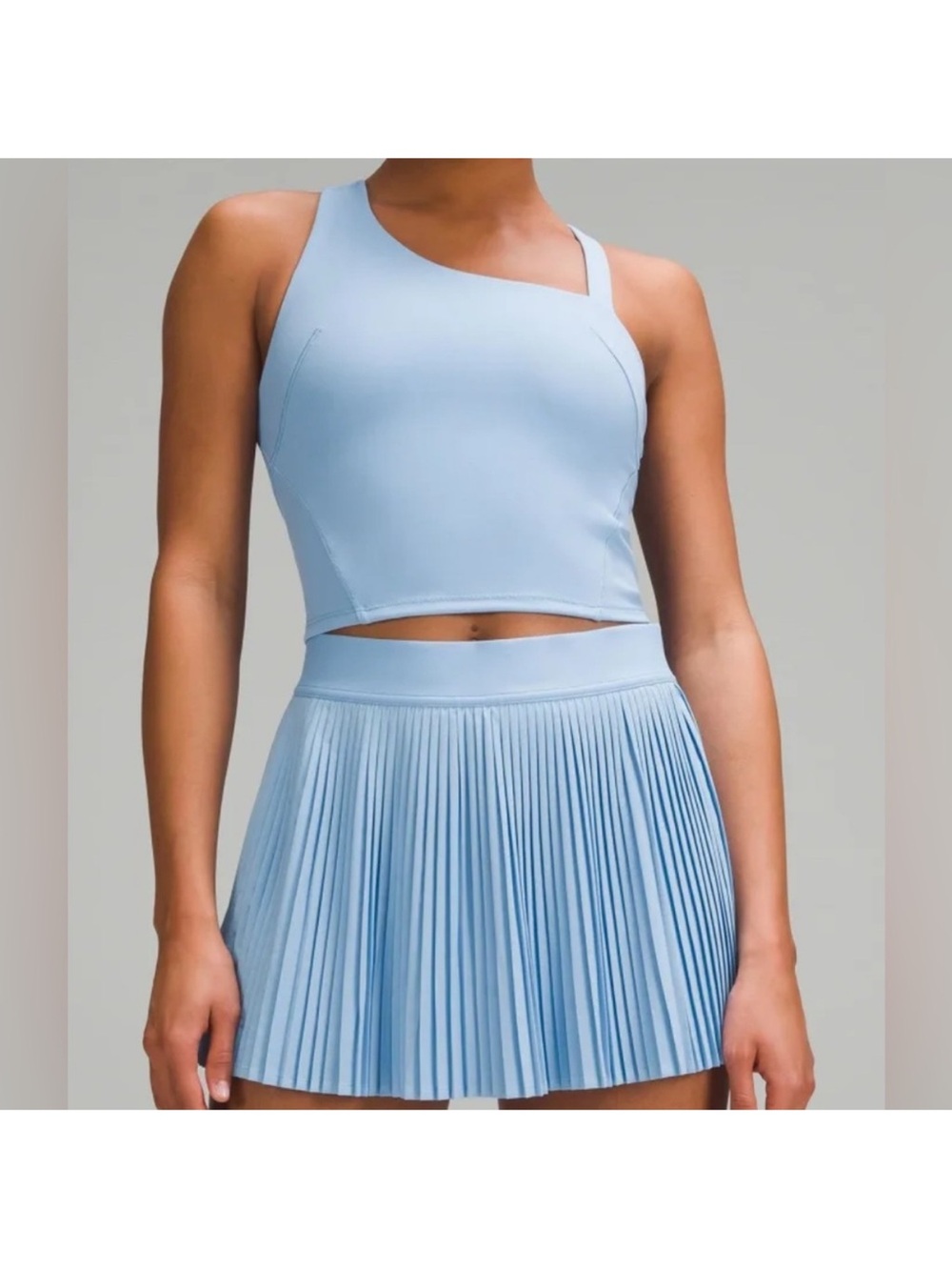 NWT lulu lemon Everlux asymmetrical tennis tank in powder blue